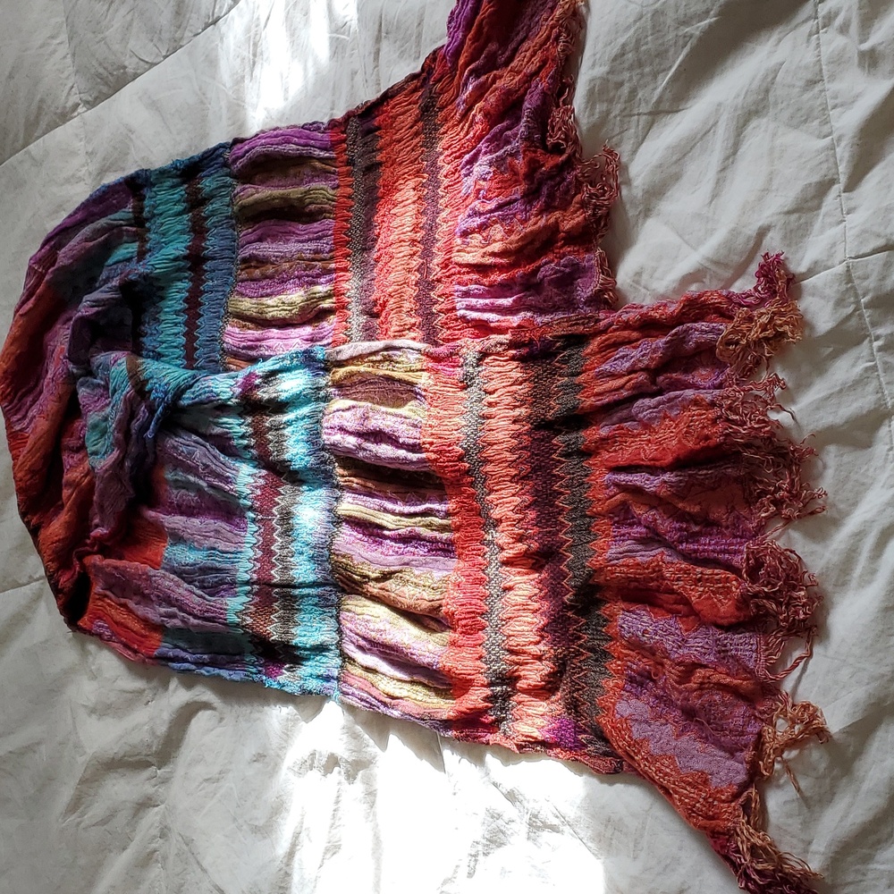 Bright colorful boho scarf shawl